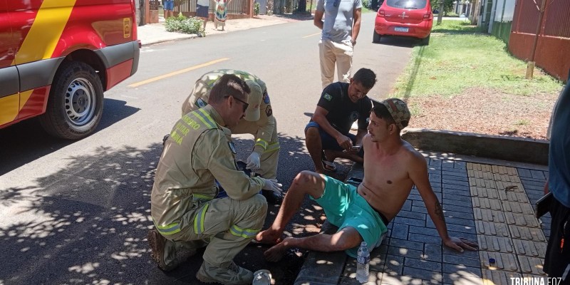 Motociclista é socorrido pelo Siate após queda no Jardim Novo Horizonte